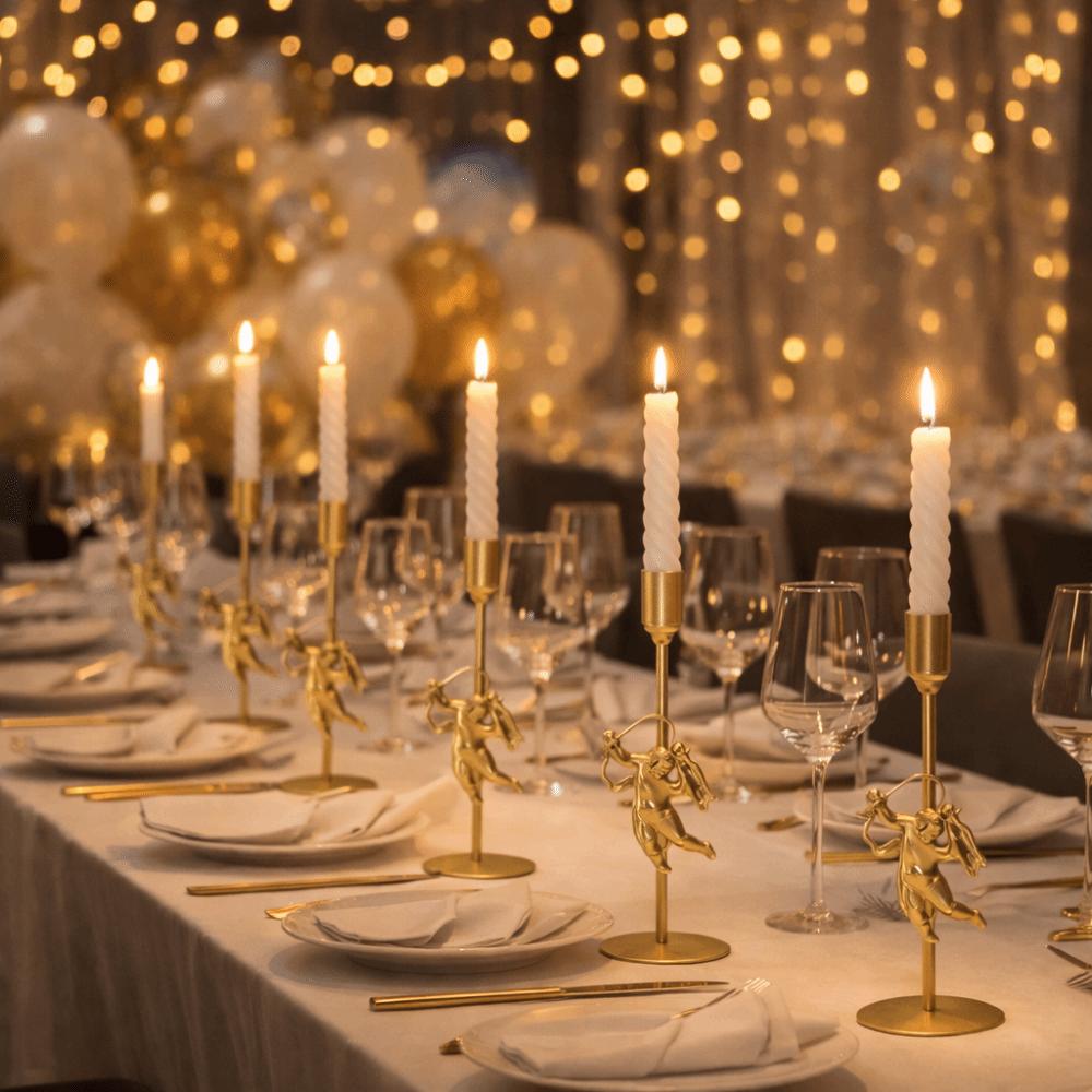 European Style Iron Art Candlestick Romantic Candlestick Holder Cupid Candle Holder  Dinning Table