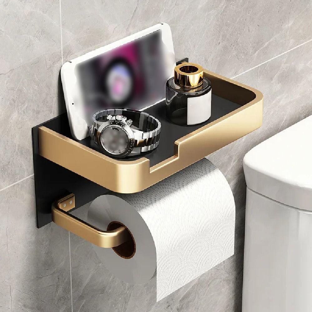 Wall-Mounted Roll Paper Storage Rack Aluminum Toilet Paper Container Paper Towel Holder  Restaurant