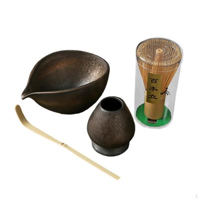 4Pcs Matcha Set Ceramic Gift for Tea Lovers Japanese Utensils Traditional Handmade Ceremony