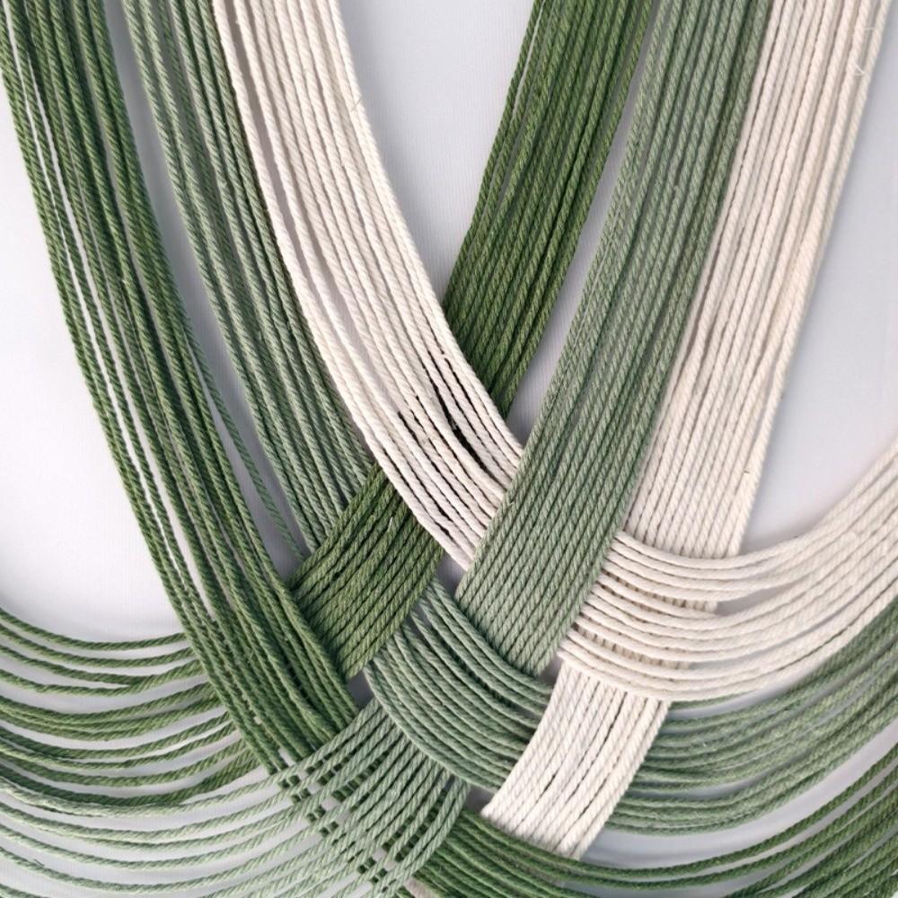 Green Beige Tassels Large Wall Hanging Boho Handwoven Tapestry Tassel Wall Hanging For Home Room