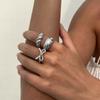 Wind Design Metal Glossy Bow Ring, Geometric Thread Open Ring Index Finger Ring