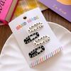Minimalist Black White Polka Dot Geometric Hair Clip Retro Fabric Water Droplet BB Edge Bangs Clip Fashionable Accessory