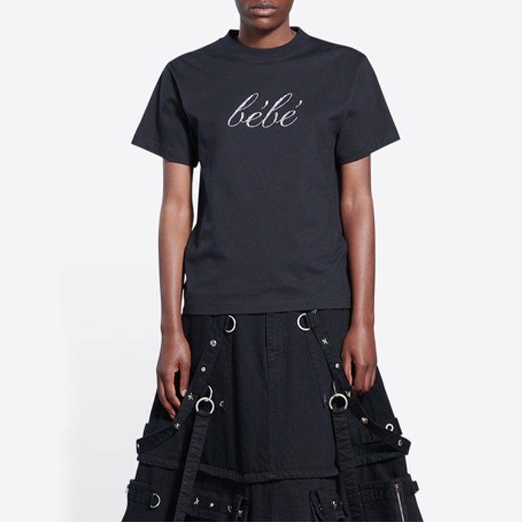 Balenciaga SS22 Regular T Shirt Women's Black Slim Fit 670943TLVH40100