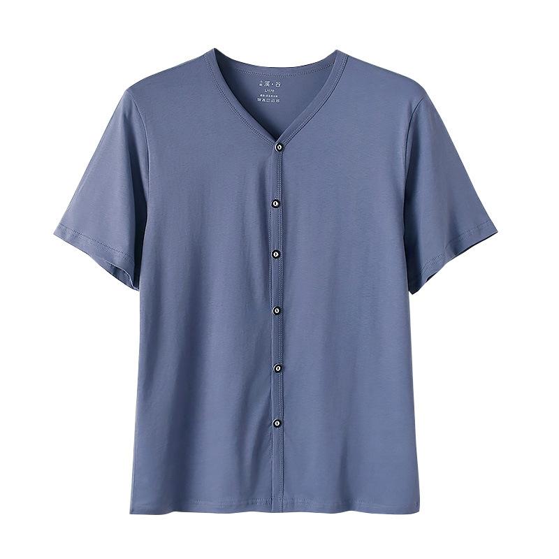 Men Summer Cardigan Shirt SlimFit Breathable Casual Quick Dry Short Sleeve