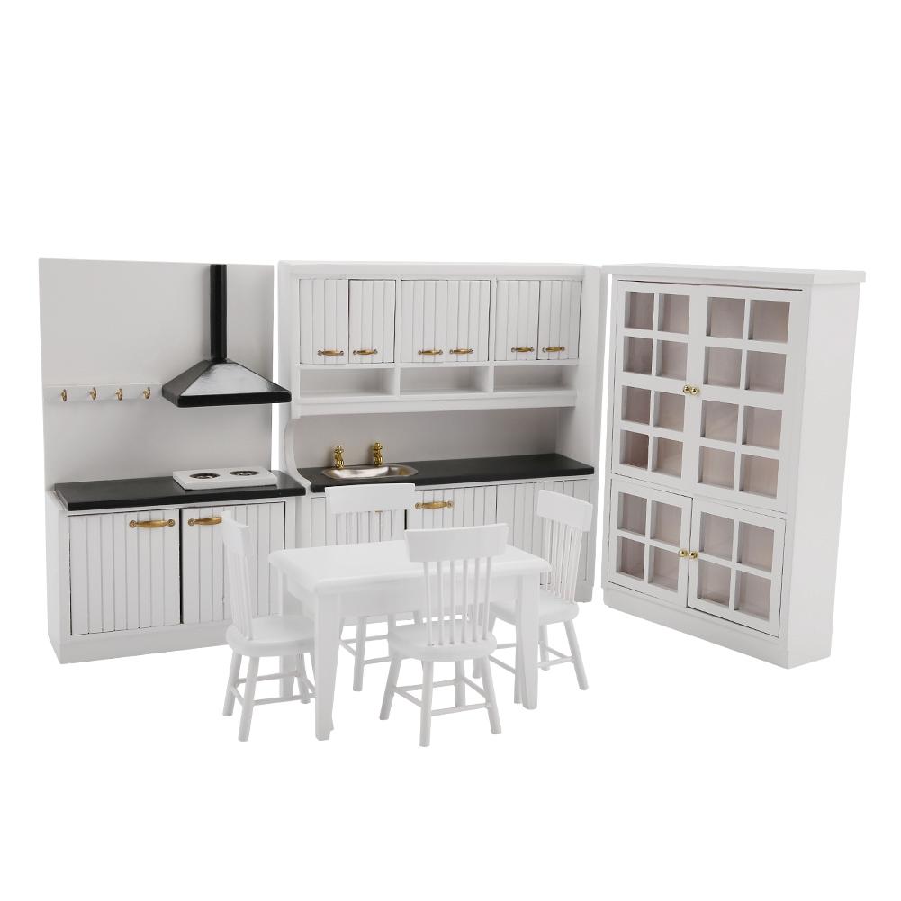 Play House Toy 1/12 Dollhouse Miniature Kitchen/Dining Room Furniture Decoration Kit