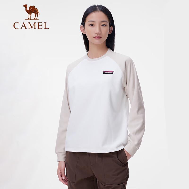 CAMEL Women's Fleece Crewneck Long-Sleeve Sweatshirt A24CA6K787