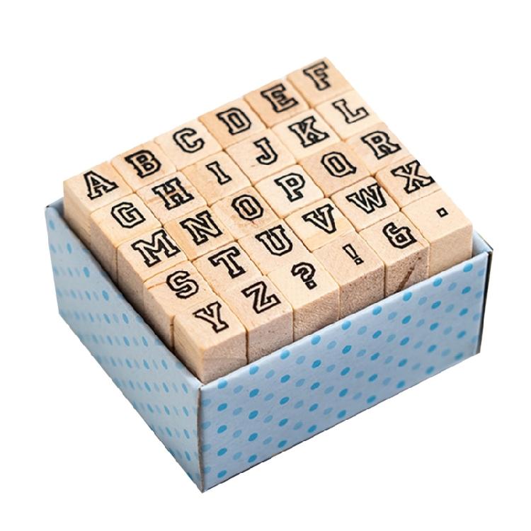 30Pieces Wood Scrapbooking Stamp Vintage Craft Stamp Letter Stamper for Scrapbooking Card Making Journal Planner
