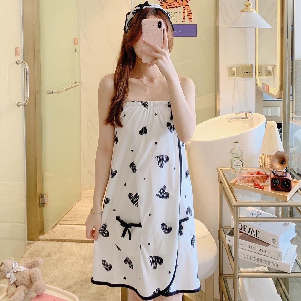 Letnia piżama damska: Codzienny, Wygodny Ręcznik Bandeau i Szlafrok Kąpielowy do Sauny