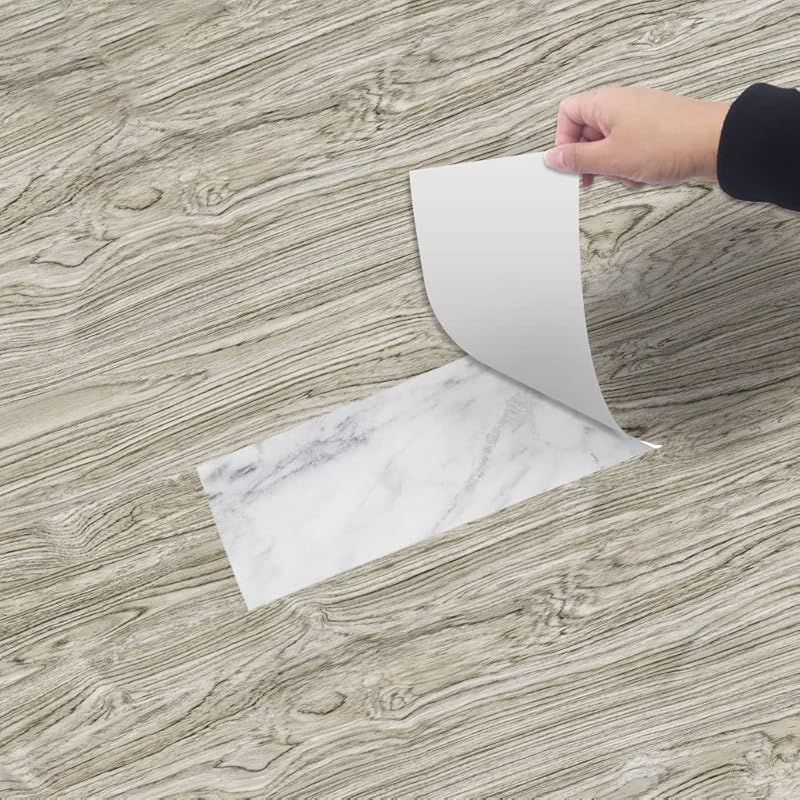 Wood Grain Peel and Stick Vinly Floor Wall Sticker, Non-Slip Tiles Transfer Sticker Roll for Floor Wall, Herringbone, 7.87x118inch