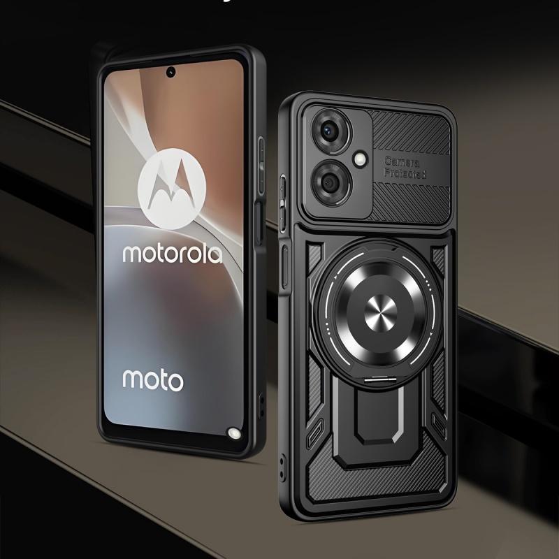 Luxus Magsafe Magnetische Kabellose Lade Panzerhülle Für Motorola G54 Militärischer Fingerringhalter Schutzhülle