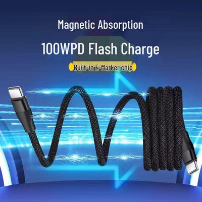 100W Magnetic Cable for Android Type-C & Apple Fast Charging with Auto Power-Off Feature