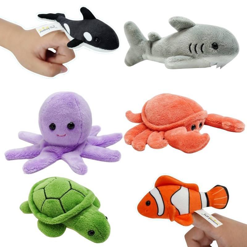 Finger Marine Animal Plush Toy Cartoon Stuffed Doll Room Decoration Kids Gift