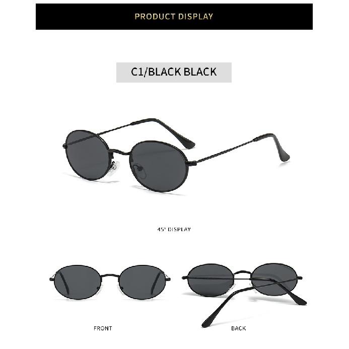 Metal sunglasses, retro oval-shaped, oversized style, punk sunglasses, driving glasses