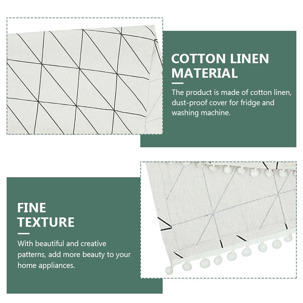 Refrigerator Protective Cover Dust Proof Cotton Linen One Size Fits Most Fridge Oven Dryer Washing Machine Modern Design