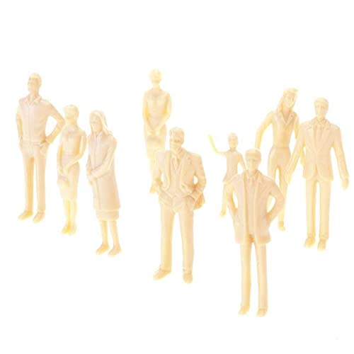 Generic 1/30 Scale Unpainted Figures (40 Figures) for Landscape Modeling, Railway Models, 3.2-5.8cm, Decoration