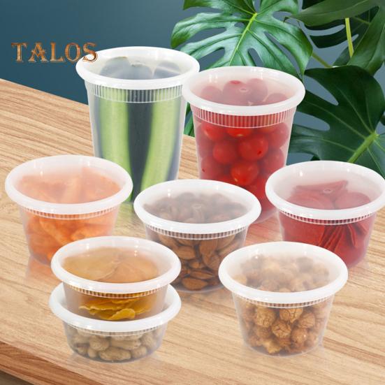 20Pcs Food Storage Box with Airtight Lid Round Clear Food Grade BPA-Free Freezer Microwave Safe Meal Prep Deli Takeaway Food Packing Container