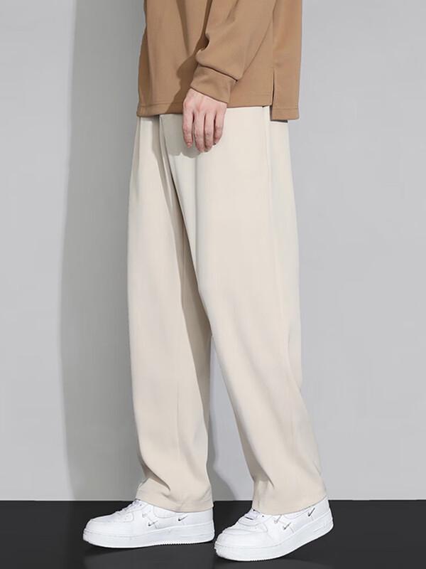 Dingfengbaoluo Men's Spring/Summer Loose Straight Wide-Leg Trousers