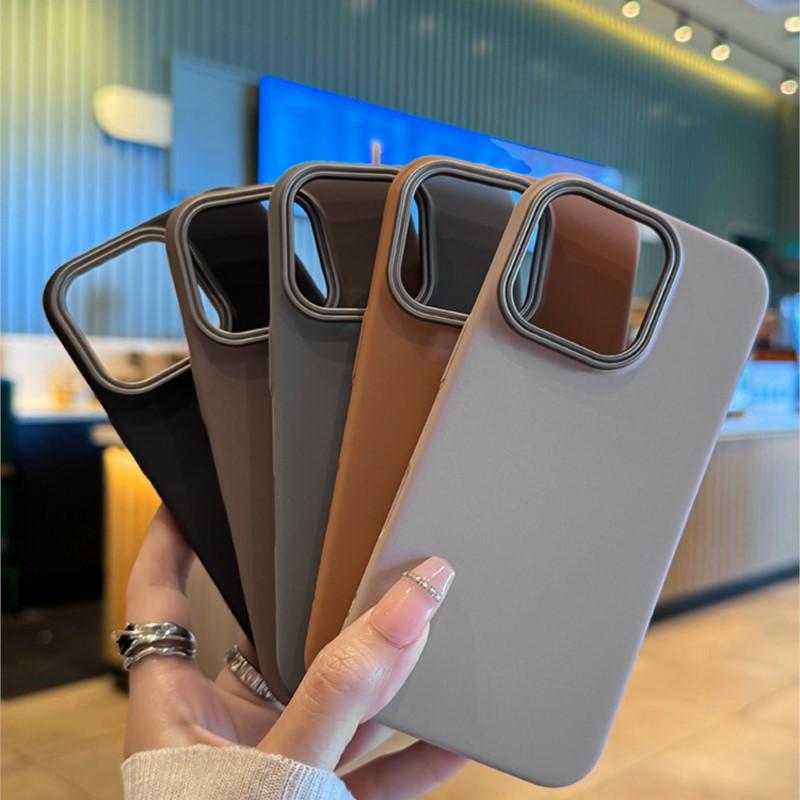 Luxury Matte Sandstone Soild Color Case for iPhone 16 16E 15 14 Plus 13 12 11 Pro Max Soft Silicone Shockproof Bumper Cover Capa
