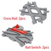 Oversized Size Option Constructing Block Bricks Train Tracks Crossover Parts Switch Straight Curved Duploes Accessories DIY Toy Perfect For Children