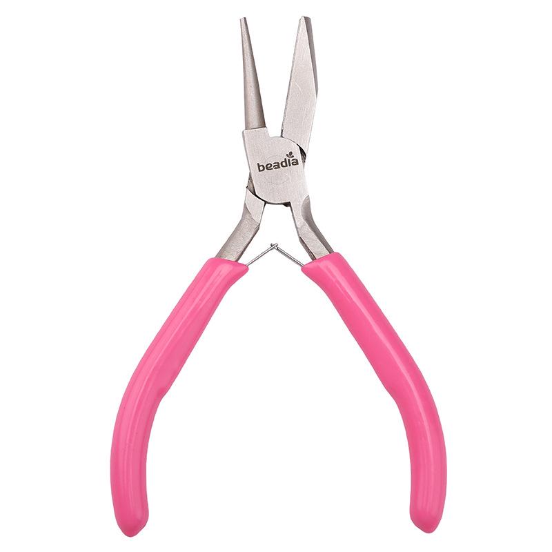 "Handmade Pink Needle-Nose Pliers: Multi-Function Jewelry Tool for Beading and Winding"