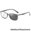 Retro Pochromic Reading Glasses Women Men Square Frame Progressive Multifocal Glasses Classic Ultralight Presbyopia +1.0+4.0