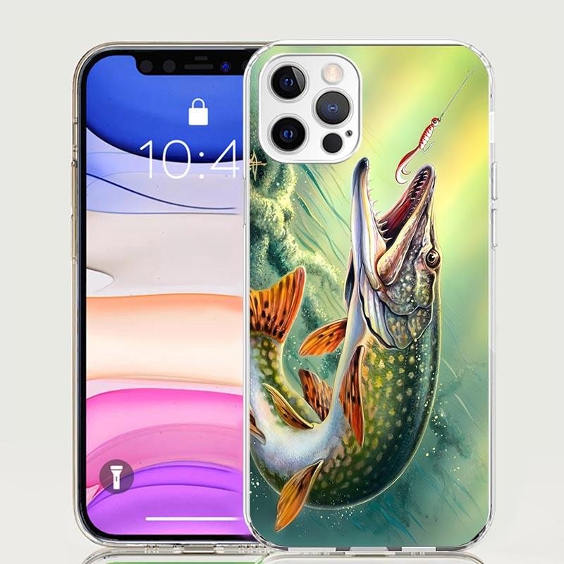 Carp Fish Fishing Rod Hook Phone Case For iPhone 18 17 Air 16 15 Plus 11 14 Pro Max 13 Mini 12 7 8 + SE Pattern Art Customized Cove