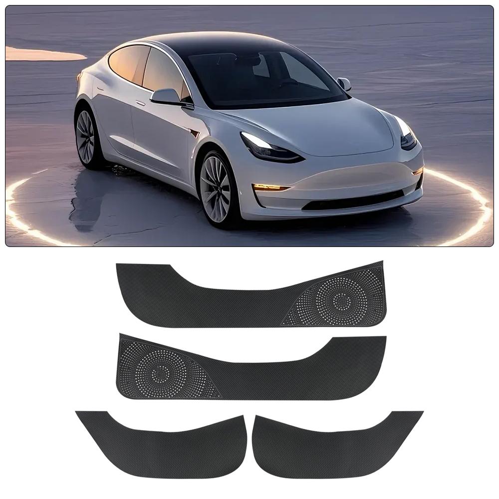 Door Anti Kick Pad for Tesla  Model 3 2021-2023 Model Y 2023-2025 Car Carbon Fiber Sticker Protection Side Edge Film Protector
