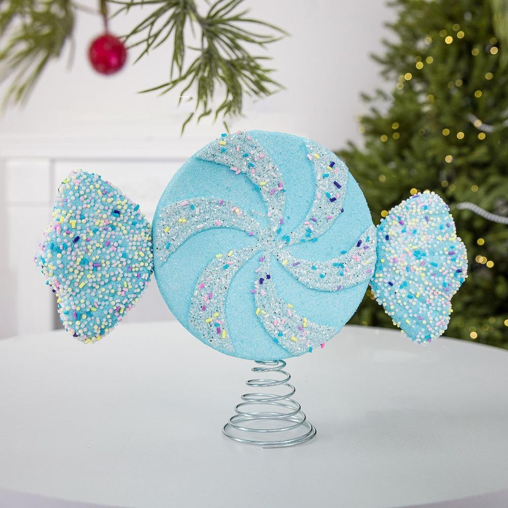 Colorful Icing Design Candy Christmas Tree Topper Festival Party Scene Decoration New Year