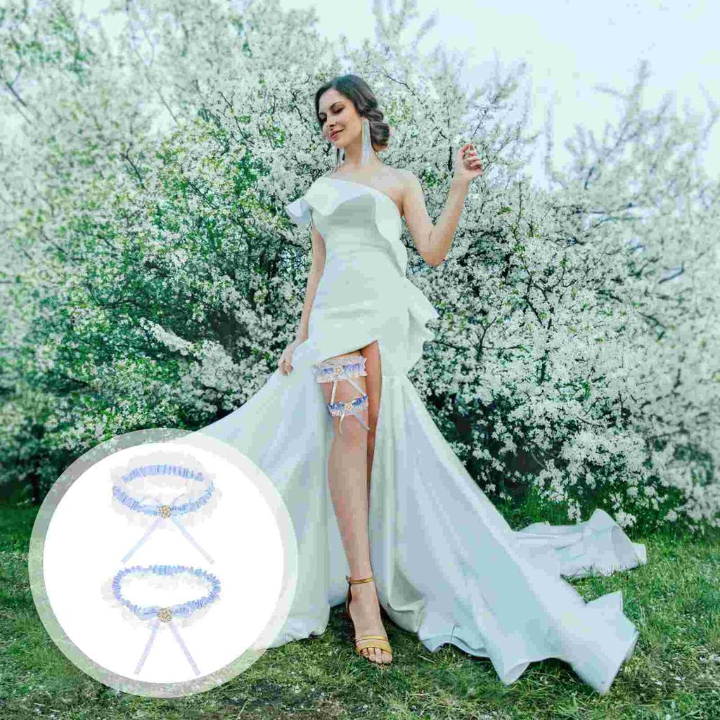 Belt Bowknot Garters Bride Lace European and American for Wedding Leg Bridesmaid