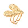 French Retro Adjustable Stainless Steel Heart Ring for Women - Exaggerated Heart Titanium Steel Jewelry