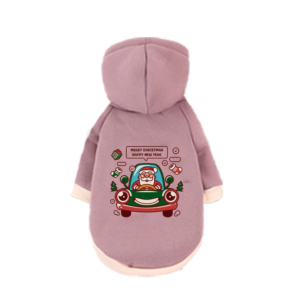 Christmas Pet Hoodie Winter Autumn Cat & Dog Christmas Print Pattern Hooded Hoodie, Festive Style Party Outfits