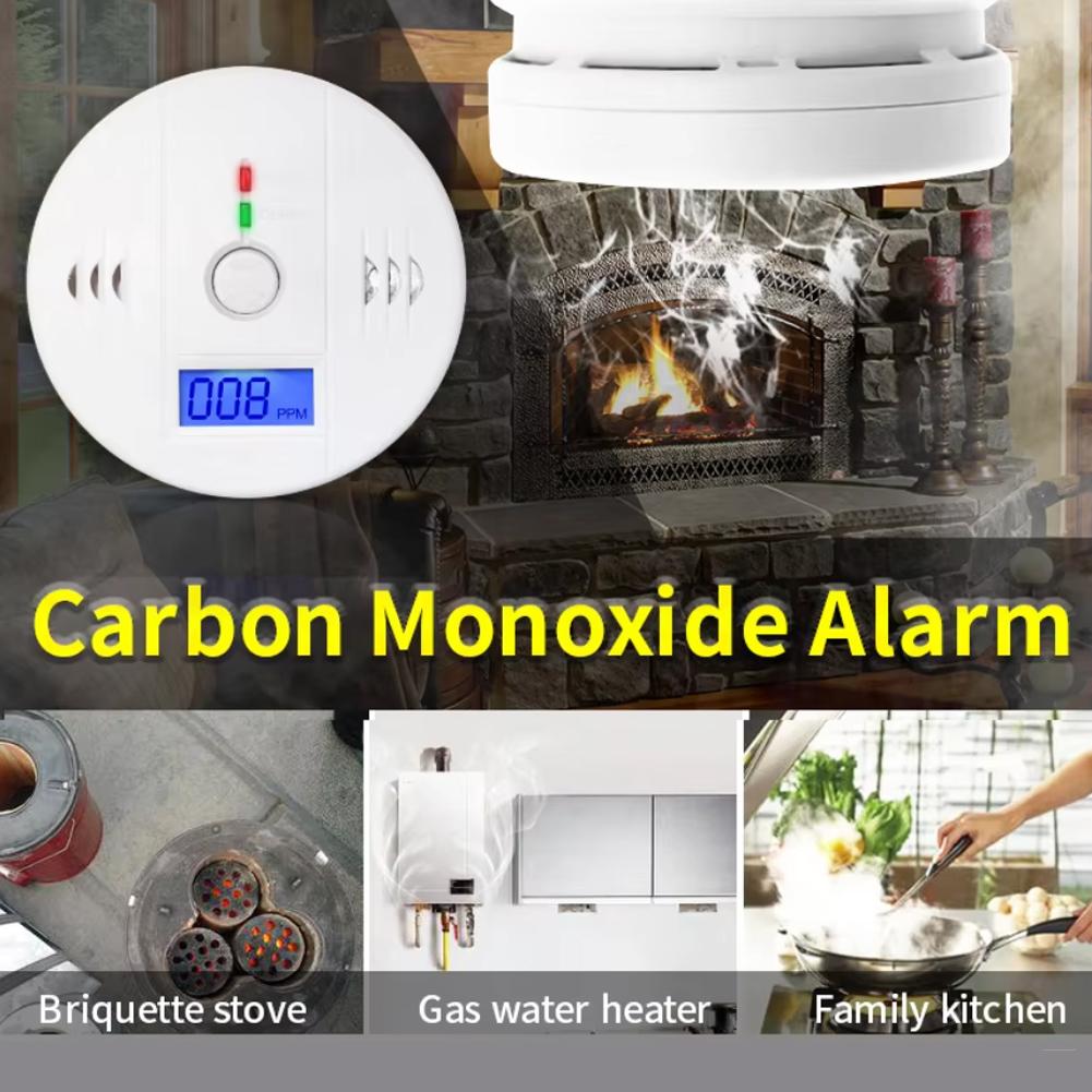 1/2/3pcs Independent CO Alarm Sensor Carbon Monoxide Alarm Detector High Sensitive Warning LCD Display CO Alarm