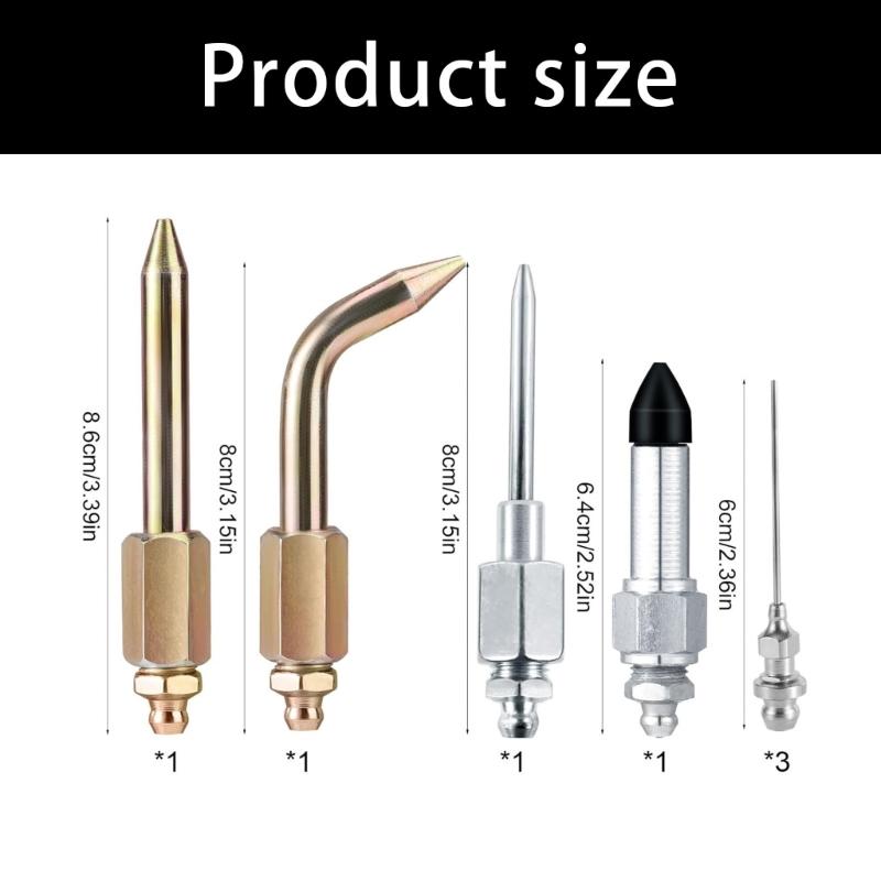 Accuracy Grease Dispenser Kit Strong Steel Nozzles Needle Adapters Couplers For Accurate Grease Control In Confined Areas