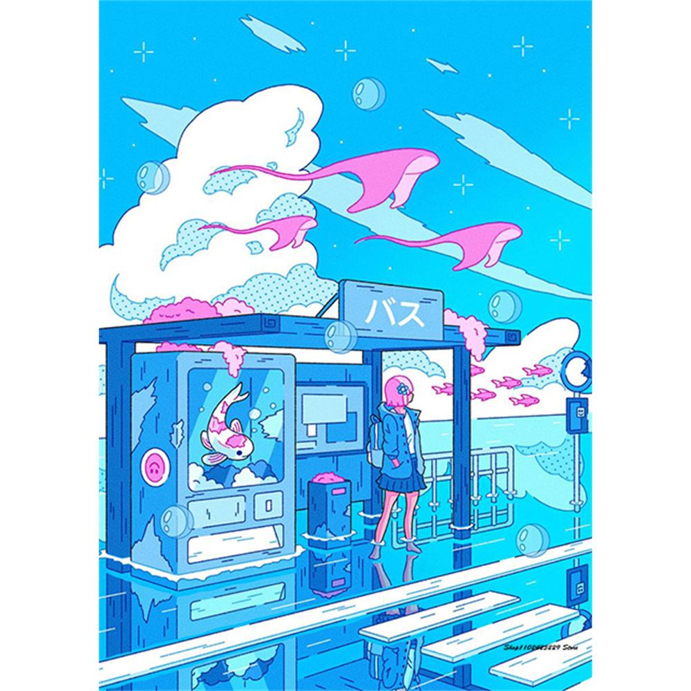 Diamond Painting Kit Modern Cartoon Girl 5D DIY Diamond Embroidery Cross Stitch Handmade Art Gift Crafts Home Decor Gift