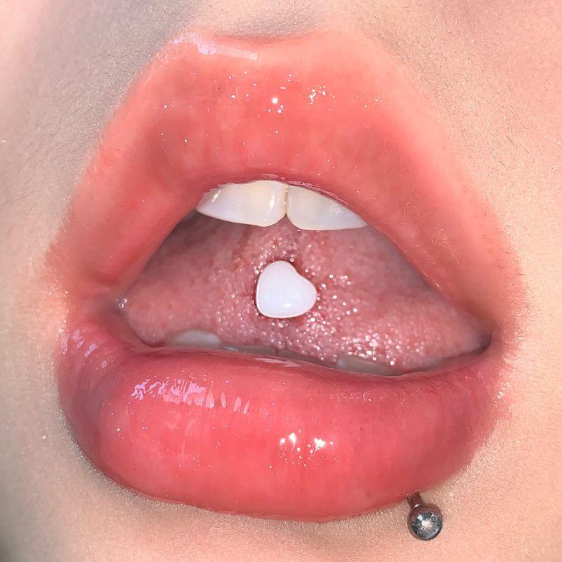 

Raccon Raccoon Mini Caution Titanium Steel Acrylic Tongue Pin Fashion Sexy Candy Tongue Pin Piercing Jewelry White - Rod Length 16mm, Rod Thickness 1.6mm