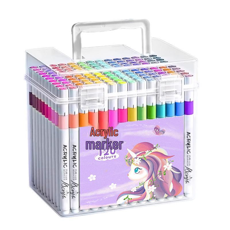Marqueurs Aquarelle Acrylique pour Enfants - Ne Déteignent Pas, Stylos d'Art Empilables pour Élèves du Primaire