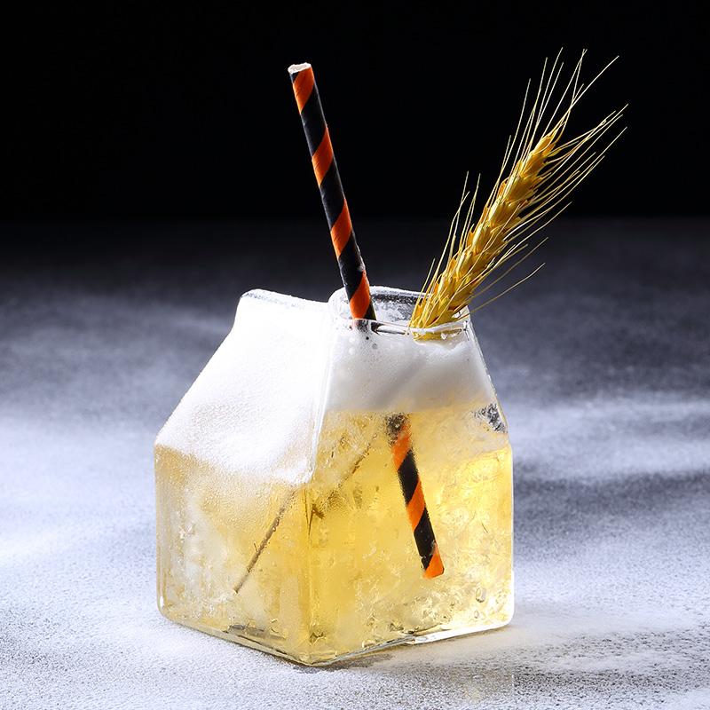 340ml Creative Cocktail Glass cup milk Glass box coffee cups Milk bottle clear glass gifts milk unique glass kitchen