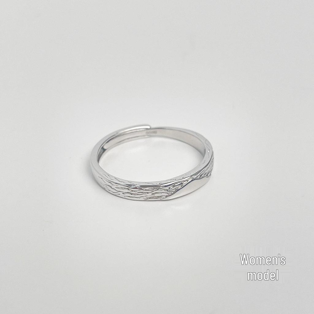 Tichya Süße Ätzung Gletscher Paarringe - 999 Sterlingsilber Offenes Design für Damen und Herren