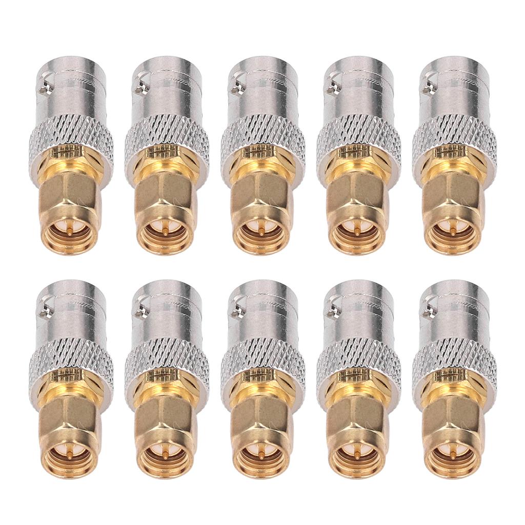 10Pcs RF Coaxial Cable Adapter BNC Female To SMA Male Coax Line Connector Set Kit
