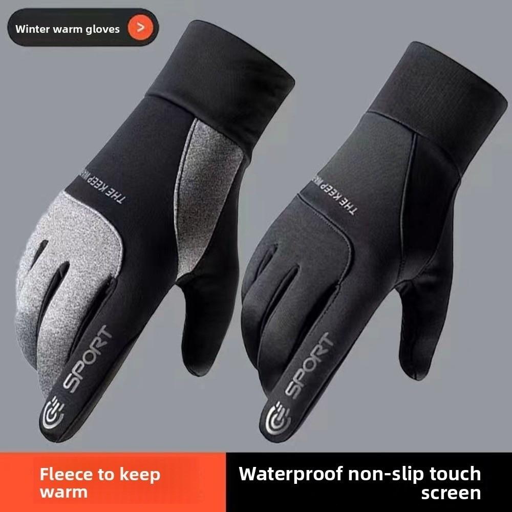 Plush Winter Gloves Touchable Screen Driving Mittens New Skiing Gloves Men