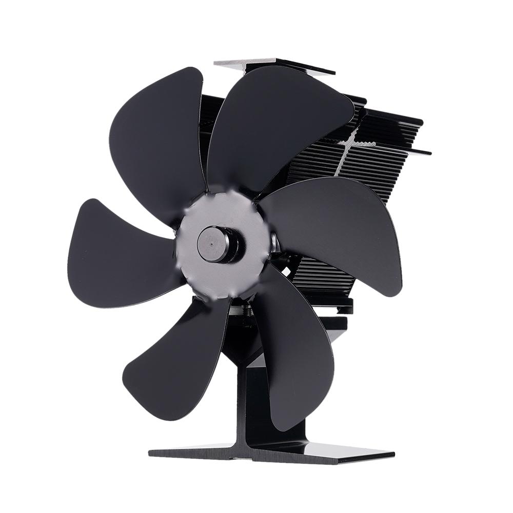 6 Blades Stove Fan Heat Powered  Eco Quiet Black Log Wood Burner Fireplace Fan Winter Warmer Home Efficient Heat Distribution