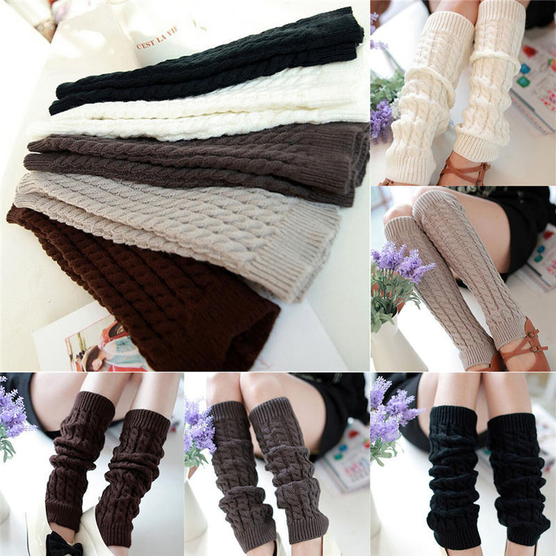 Womens Winter Knit Crochet Knitted Leg Warmers Legging Boot Cover