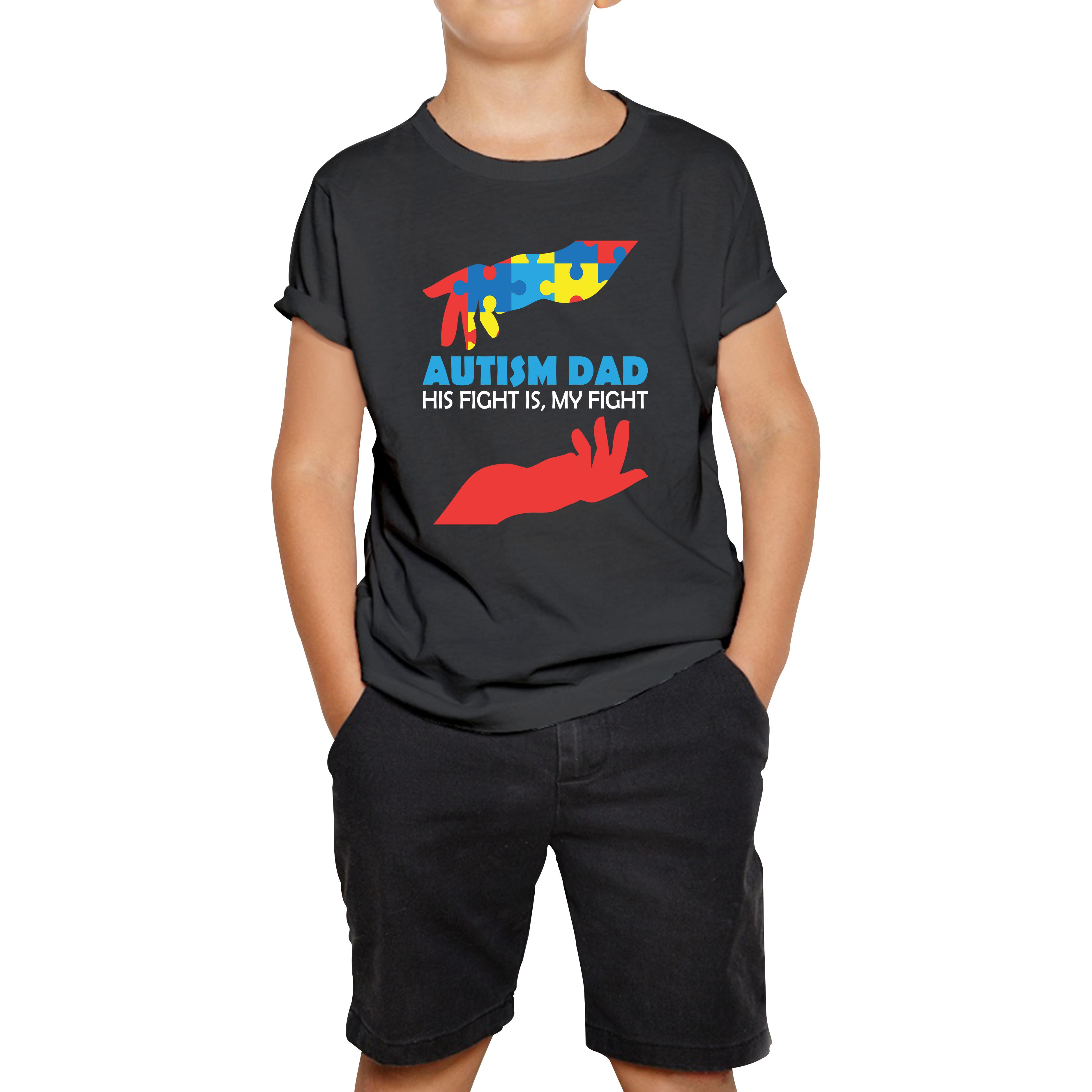 Autism Awareness Fathers Day Kids T Shirt 140