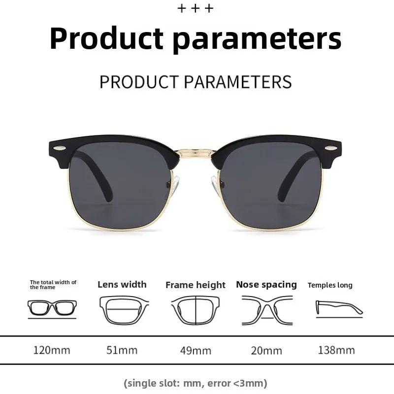 Classic Retro Full Frame Sports Sunglasses Fashionable Rice Nail Trendy Male Driver's Driving Glasses UV400 Shades Eyewear