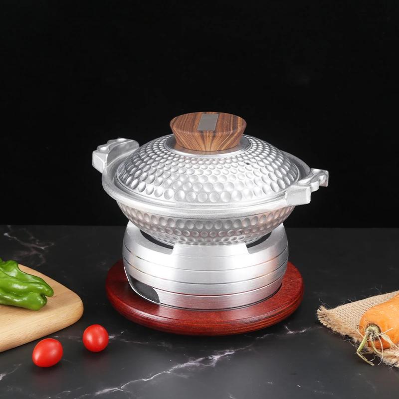 Commercial set Fish hot pot Fondue Chinoise Induction cooking gas universal aluminum pot tajine Thick uncoated soup dry pots
