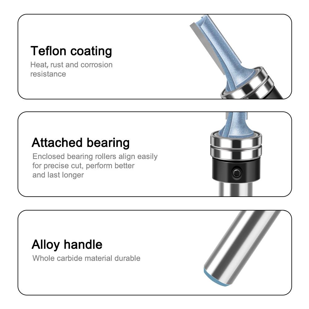 Woodworking Double Bearing Cutting Cutter Slotting Cutter Bakelite Milling Cutter Slotting Belt Bearing Router Straight Cutter Milling Cutter Cutter