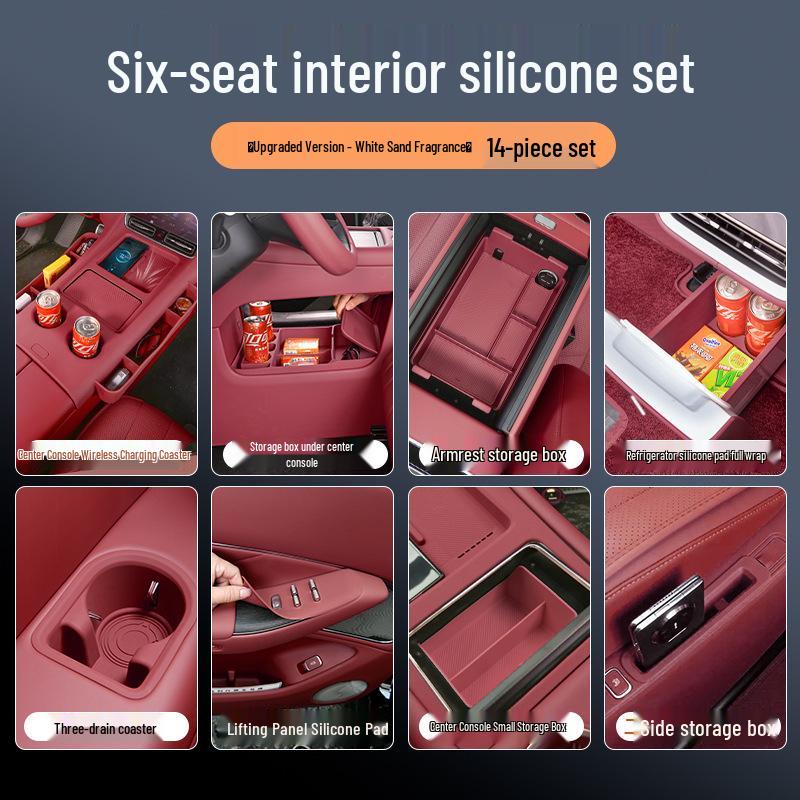 AITO M8 Car Interior Silicone Protector Set - Central Control & Cup Holder Accessories