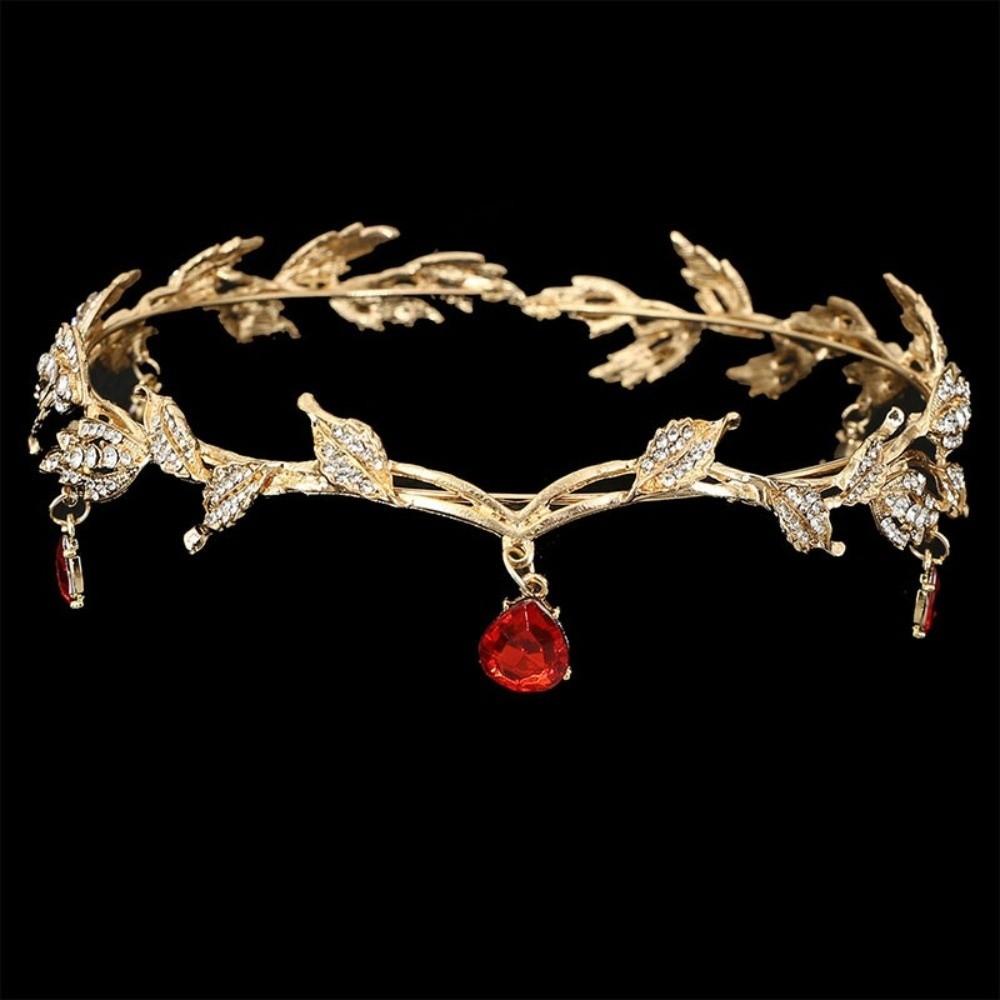 Leaves Shape Forehead Chain Rhinestone Forehead Ornaments Sweet Bride Tiara  Wedding