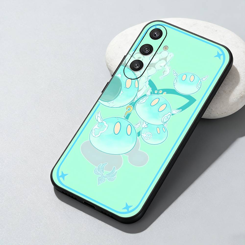 

Slime Genshin-Printed Phone Case For Samsung Galaxy A73,A72,A71,A70,A52,A51 Others Soft Black Cover Samsung a21s