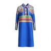 Design inspired printed dress, spring dress, women's new style, stylish lapel pleated loose fitting dress